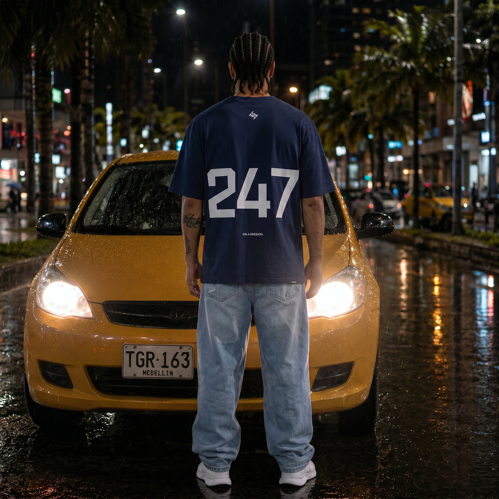 Camiseta 788333 Oversize Azul Oscuro para hombre