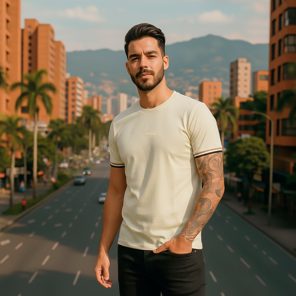 Camiseta 786658 Básica Crema Para Hombre