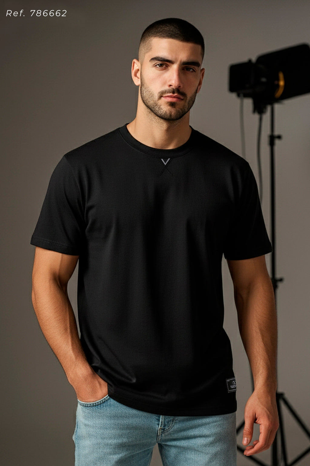Camiseta 786662 Básica Negra Para Hombre